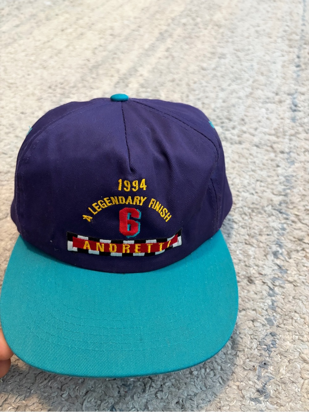 Vintage 90s Mario Andretti 1994 A Legendary Finish Snapback Hat Texaco Havoline